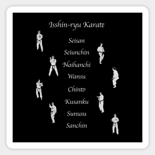 8 Kata of Isshinryu Karate with Illustrations (White Font) Magnet